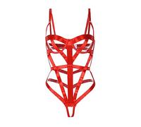 GWJKG Women's Body Harness Lingerie Full Waist Garter Belts Strappy Frame Bras and Panty Set