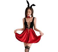GWJKG Women's Bunny Roleplay Lingerie Naughty Rabbit Costume Cute Bunny Girl Bra and Panty Set Party