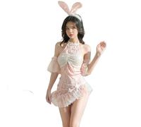 GWJKG Women's Bunny Roleplay Lingerie Naughty Rabbit Costume Cute Bunny Girl Bra and Panty Set Party