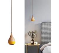 GWJKG Wooden Lampshade Pendant Light Japanese Retro Style Single Head Hanging Lighting Fixtures Compatible with Bedroom Living Room,Led Chandelier Lights