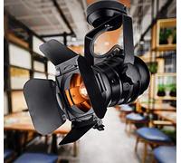 GWJKG YOURANN Retro Industrial Ceiling Light Fixture - Vintage Spot Lamp Chandelier in Iron for Bar, Coffee Shop, Clothing, Living Room, and More (Fixed Mount)