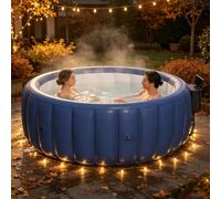 GwlThixion Bañera de hidromasaje Redonda para 4-6 Personas, Inflable Plegable, PVC Grueso y Resistente al Desgaste, SPA Inflable anticolapso, para Patio