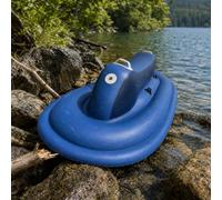 GwlThixion Lancha Jet Inflable Mejorada para 2 Personas, Embarcación Acuática Inflable Motorizada Plegable 2 En 1, Diseño De Seguridad De Doble Aleta | lancha con Motor eléctrico Blue-16000mAh