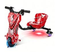 GwlThixion Triciclo para niños, Ruedas Delanteras para NiñOs Crazy Cart Drift, 3 velocidades, Arranque con Llave, vehículo elécrico Desde 8 años 6.5in-A