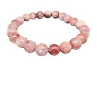 GWSGSFAS 1 pulsera de ojo de gato rara kunzita malva de 8 mm. Color de piedra natural al azar: 18 cm