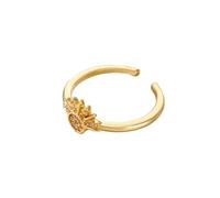 GWSGSFAS Anillo abierto ajustable para parejas, diseño de sol y luna, joyería apilable a juego para amantes, accesorios de regalo de moda, ajustable, Metal, Sin piedra preciosa