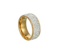 GWSGSFAS Anillo de acero de estilo retro vintage para mujer, joyería de cristal transparente, anillos de compromiso de acero inoxidable, 11, Metal, Zirconia cúbica