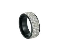 GWSGSFAS Anillo de acero de estilo retro vintage para mujer, joyería de cristal transparente, anillos de compromiso de acero inoxidable, 10, Metal, Zirconia cúbica