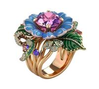 GWSGSFAS Anillo de mariposa de moda para mujer, decoración exquisita, joyería elegante, 6, Metal, Sin piedra preciosa