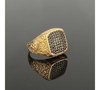 GWSGSFAS Anillo de Moda con Cabeza de león de Oro, Nueva joyería, R069-9