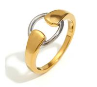 GWSGSFAS Anillo de sello martillado con temperamento de moda, retro, con personalidad, pan, amor, 6, Metal, Zirconia cúbica