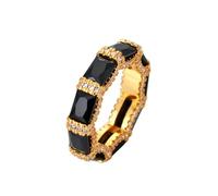 GWSGSFAS Anillo retro de ágata negra con diamantes para mujer, diseño ligero y lujoso, de alta gama, con personalidad, piedras preciosas, índice, 7, Metal, Zirconia cúbica