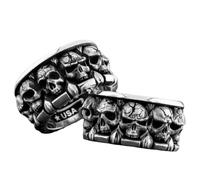 GWSGSFAS Anillo retro dominante de calavera para hombres y mujeres, con personalidad, nicho callejero, tendencia creativa, regalo para fiestas, accesorios 8