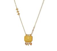 GWSGSFAS Collar con colgante de piedra natural bohemio de acero inoxidable para mujer, elegante, retro, impermeable, joyería de tendencia-1