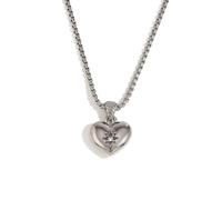 GWSGSFAS Collar con colgante retro personalizado de moda con diseño de cuerno de melón, hebilla de semillas de melón, circonita en forma de corazón para mujer, Metal, Circonia cúbica
