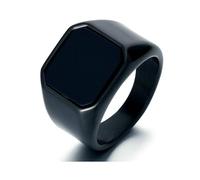GWSGSFAS Domineering - Anillo de piedra ámbar retro para hombre, cuadrado, ágata negra, lapislázuli, 11, Metal, Zirconia cúbica