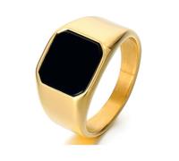 GWSGSFAS Domineering - Anillo de piedra ámbar retro para hombre, cuadrado, ágata negra, lapislázuli, 8, Metal, Zirconia cúbica