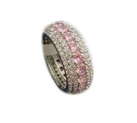 GWSGSFAS Hip-Hop - Anillo de circón completo para hombre, anillo de personalidad de moda con circonita colorida, 8, Metal, Zirconia cúbica