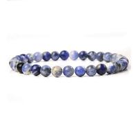 GWSGSFAS Pulsera de cuentas de piedra natural de 6 mm para mujeres y hombres, apatita azul, lapislázuli, ágatas, turquesas, pulseras de cuentas, regalo de joyería, 23CM
