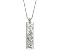 GWSGSFAS Temperament - Collar con colgante de personalidad geométrica retro con diseño cuadrado de doce constelaciones para mujer, Metal, Circonia cúbica