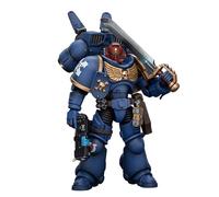 GWTCTOY JoyToy 40K Original Licencia 1:18 Figura de Acción, CUltramarines Jump Pack Intercessors Sargento con Pistola de plasma y Espada de Energía, Kits de Construcción para Figuras de Acción