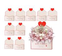Gwtdtoad Caja de sobres para San Valentín, 10 unidades, diseño de corazones, decoración romántica, ramo de flores, cajas de sobres, para niños, familia, amigos, madre, hermana, fiesta de compromiso