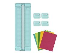 Gwtdtoad Cortador De Papel Manual Con Deslizador,Cortapapeles Recto | Herramienta 4 en 1 Portátil de Precisión Antideslizante Bidireccional para Cortar y Triturar en Aula Oficina Tarjetería Escuela