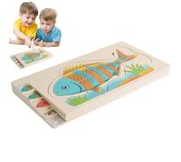Gwtdtoad de Madera para niños | Juguete Educativo Educativo como Juego de Pensamiento para niños en Edad Preescolar, Juego Educativo Educativo de Madera en Forma de para