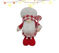 Gwtdtoad Decoración de gnomos navideños - Figura sin rostro de 25 centímetros | Peluche GNOME Decoración para sostener el bastón de caramelo - Para mesa de Navidad, repisa de chimenea, alféizar de