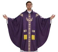 Gwtdtoad Disfraz de sacerdote para hombre, traje de sacerdote, vestido de medición de iglesia, disfraz bordado, para hombres, oración, iglesia, boda, mascarada, escenario, cosplay, sesión de