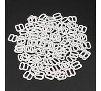 Gwxevce 100pcs lencería de Metal Sujetador de Costura Ajustable Anillos deslizantes Hebillas DIY 6mm-15mm Blanco