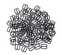 Gwxevce 100pcs lencería de Metal Sujetador de Costura Ajustable Anillos deslizantes Hebillas DIY 6mm-15mm Negro