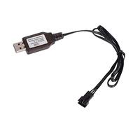 Gwxevce 6.4V / 7.4V 500mA Cargador Li-i SM-3P RC Juguete Mando a Distancia Positivo Portátil USB Negro