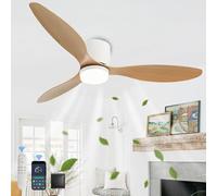 GWYAJTU Grande 100cm Ventilador De Techo Con Luz Y Mando A Distancia Lampara Ventilador Techo DC Reversible Silencioso LED Tres Colores Ceiling Fan with Light Para Salón Dormitorio-C||42in
