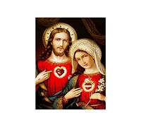 GWYDYB DIY 5D Diamond Painting by Number Kits Sagrado Corazón de Jesús Virgen María Pintura con diamantes Suministro de arte Lienzo Decoración de pared 40 × 50cm