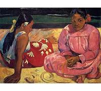 GWYDYB Pinturas famosas de Paul Gauguin - Tahitian Maid - Kits de pintura de diamante 5D DIY Bordado Arte de diamantes de imitación Decoración del hogar Regalos 40 × 50cm