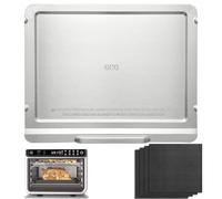 GWYSY Bandeja de migas de repuesto para horno Ninja DT201 DT251 Foodi XL Pro, bandeja colectora de grasa de acero inoxidable 108SH200 con 4 forros de horno reutilizables, accesorios de freidora de