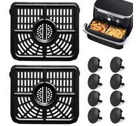 GWYXC 2 Unidades Bandeja de Rejilla de Repuesto Compatible con Ninja Foodi AF500EU 10.4L 7-in-1 DualZone FlexDrawer, Placa de Asado Antiadherente para Ninja MegaZone, Apto para Lavavajillas