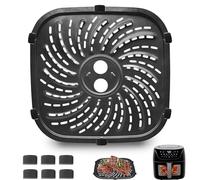 GWYXC Air Fryer Replacement Parts for Russell Hobbs 27160 4L Rapid Digital Air Fryer, 19 × 19 CM Food Grade Air Fryer Replacement Tray Accessories Rack Grill Pan Grill plate Crisper Plate Baking Pan