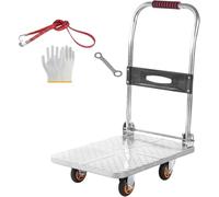 GWZHQIF Carro Plegable con Plataforma,150kg Carro de Transporte Industrial,Plataforma Rodante de Acer con Ruedas de Goma TPR,para Carga y Almacenamiento(Size:60x40cm)