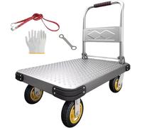 GWZHQIF Carro Plegable con Plataforma,500kg Carro de Transporte Industrial,Plataforma Rodante de Acer con Ruedas de Goma TPR,para Carga y Almacenamiento(Size:90x60cm)