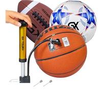 GX TOUR+ Bomba de aire multideportiva. Sistema de inflado de empuje y tracción. Núcleo de acero resistente. Bomba de aire portátil. Ideal para todas las pelotas deportivas. Fácil de usar. Duradero.