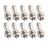 GX16 Conector de aviación, 10 juegos de conectores de cable circular de 3 pines y 6 pines para conexiones eléctricas, cuerpo de aleación de zinc robusto, uso industrial (3 núcleos)