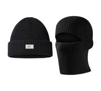 GXAHSOL Pasamontañas de Punto de Invierno, Pasamontañas para Motocicleta, Transpirable Térmica Cortaviento Máscara Esquí, Beanies Skullcap, Gorro de Punto de 1 Agujero para Hombre Mujer 2 en 1 Gorras