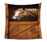 GXBDYD Mantas para Cama De Franela Invierno para Infantil Y Adulto 130X150cm Manta Polar De Felpa De Microfibra Suave para Sofá, 3D Lindo Animal Caballo Patrón, Cálida Y Transpirable