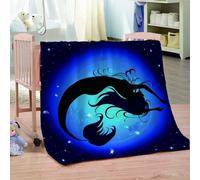GXBDYD Mantas para Sofa Lana Mullida 80X150cm Manta De Franela para Cama De Microfibra De Piel Artificial Suave Y Cálida, Adecuada para Sofá O Cama, Sirena con Diseño De Dibujos Animados Impresión Pa