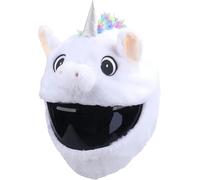 Gxdamxz Funda protectora para casco de moto, de peluche, de unicornio, para hombres y mujeres, color blanco