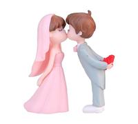 Gxdqxxd Wedding Cake Topper Muñeco de Pareja Decoración de Tarta de Boda Detalles Estatua de PVC Adecuado para Regalo Fiesta de Compromiso, gris rosa, Individual