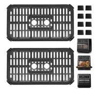 GXF Bandeja de repuesto para freidora de aire Breville Halo Flexi, 2 piezas de 8.98x 4.92 x 0.71 pulgadas, accesorios de freidora de aire de acero, piezas de repuesto, estante para asar, bandeja para