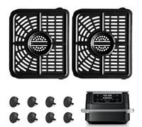 GXF Piezas de repuesto para freidora de aire Ninja Foodi AF500UK 10.4L 7 en 1, cajón grande de doble zona, 2 accesorios para freidora de aire, bandeja crujiente con parachoques de goma, apto para